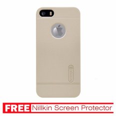 Nillkin For Iphone 5/5S/SE Super Frosted Shield Hard Case Original - Emas + Gratis Anti Gores Clear