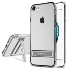 NILLKIN untuk iPhone 7 Yg Tahan Pukulan Bordure Transparan Pelindung TPU Lunak Casing Belakang dengan Alumunium Alloy Pemegang (Putih)-Intl