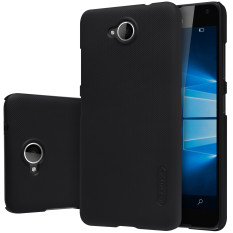 NILLKIN Frosted Shield Matte Plastik Case Cover Shell (dengan Screen Protector Film) untuk Microsoft Lumia 650 (Hitam)-Intl-Intl