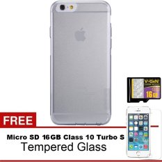 Nillkin iPhone 6/6s Plus Nature TPU Jelly Soft Case – Clear Transparan + Free Tempered Glass & Micro SD 16GB