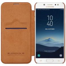 Nillkin Original Qin Series Leather case for Samsung Galaxy J7 Plus ( J7100/C8 ) - Coklat