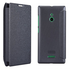 Nillkin ORIGINAL Sparkle Nokia XL - Black/Hitam Leathercase Bookcase Flipcase Flipcover Casing Kulit Casing HP Casing Handphone