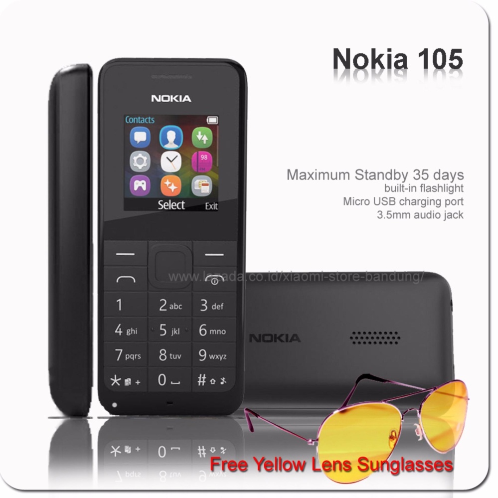 Nokia 105 2015 Garansi Resmi - Free Sunglasses