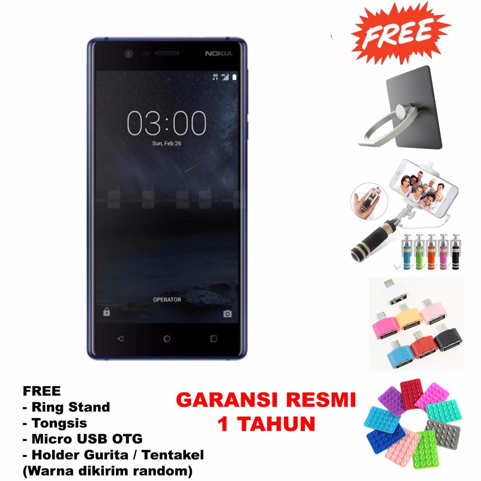 Nokia 3 Android - 2/16 GB - Dual SIM - 4G LTE - Garansi Resmi -  (Free 4 Item Accessories)