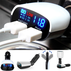 nonfholf 3.4A Dual USB Fast Car Charger with Voltmeter Monitor for IPhone Nexus Samsung Tablets