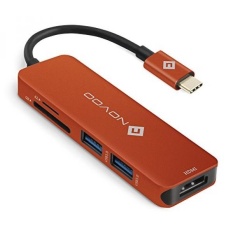 Novoo Usb C Hub 5 Dalam 1 Aluminium dengan HDMI 4 K Adaptor, 2 USB 3.0 Port, 1 Port Memori SD, 1 MicroSD Kartu Pembaca untuk MacBook Pro 2017/2016, Huawei Matebook, chromebook Piksel, Samsung S8 dan Lainnya-Internasional