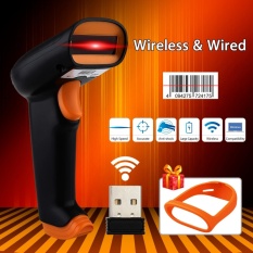 NTEUMM S2 Wireless Barcode Scanner 2000 MAh Bar Kode Reader 2.4G Hingga 50 M Laser Barcode Scanner Nirkabel /Wired untuk Windows PC-Intl