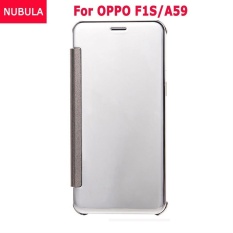 Nebula Baru Modis 360 Gelar Cermin Mewah Kulit Kerang Keras Cangkang Lipat Dompet Case untuk OPPO F1S/OPPO A59/ a59S, lembut Kulit Lipat Dompet Pintar Tampilan Cermin Bening Tampilan Penuh Sarung Case KOYAM7 (Warna: Hitam)-Internasional