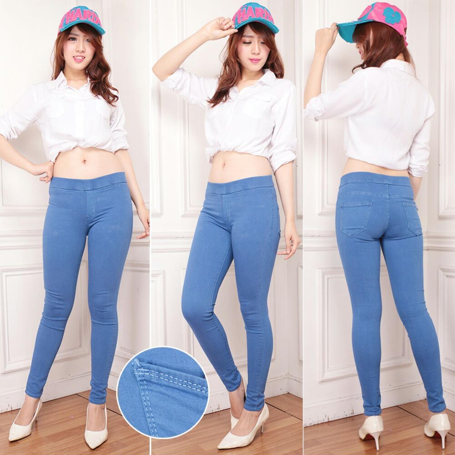 Nusantara Jeans - Celana Legging Wanita Berbahan Denim - Jahitan Rapi Bagus Murah - Ice Blue