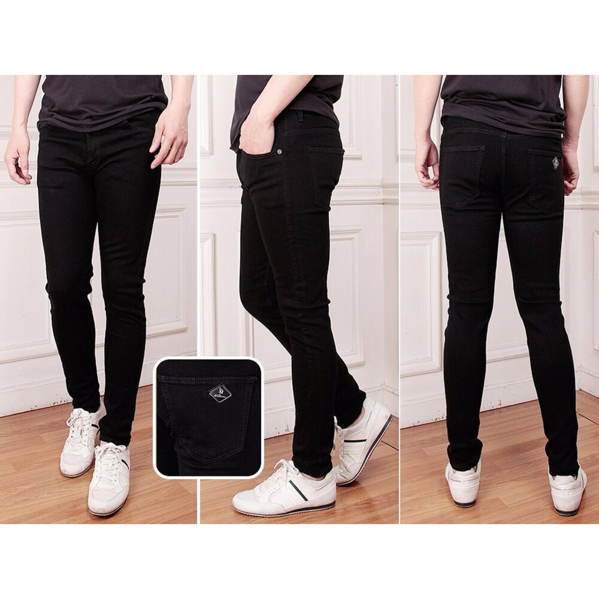 Nusantara Jeans Celana Pria Model Skinny Pensil Melar Street Hitam