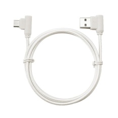 Nylon Dikepang USB CABLE Lightning/Micro USB 90 Derajat Sudut Kanan Pria Sinkronisasi Data dan Pengisian Cepat Charger Kabel untuk IPhone dan Samsung Ponsel Android Warna: Antique Silver Model: Apple-Internasional