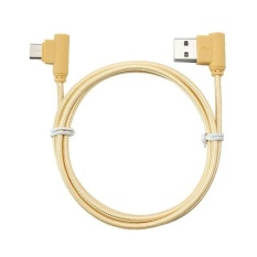 Nylon Dikepang USB CABLE Lightning/Micro USB 90 Derajat Sudut Kanan Pria Sinkronisasi Data dan Pengisian Cepat Charger Kabel untuk IPhone dan Samsung Ponsel Android Warna: Golden Model: Apple-Internasional
