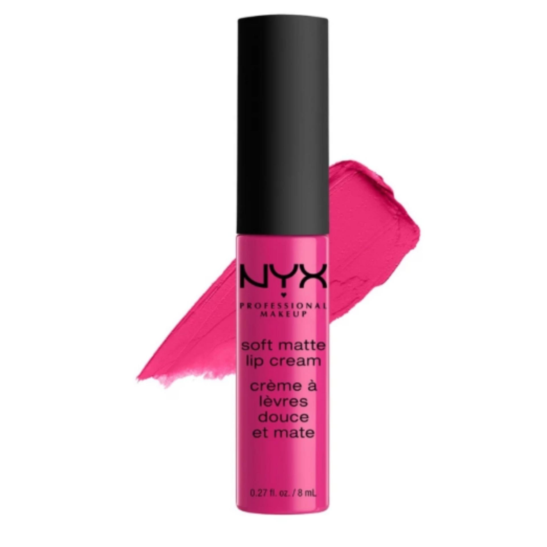 NYX Professional Makeup Soft Matte Lip Cream 07 Addis Ababa- Lipstik Matte Pink Fuchsia Long Lasting Lightweight Tahan Lama