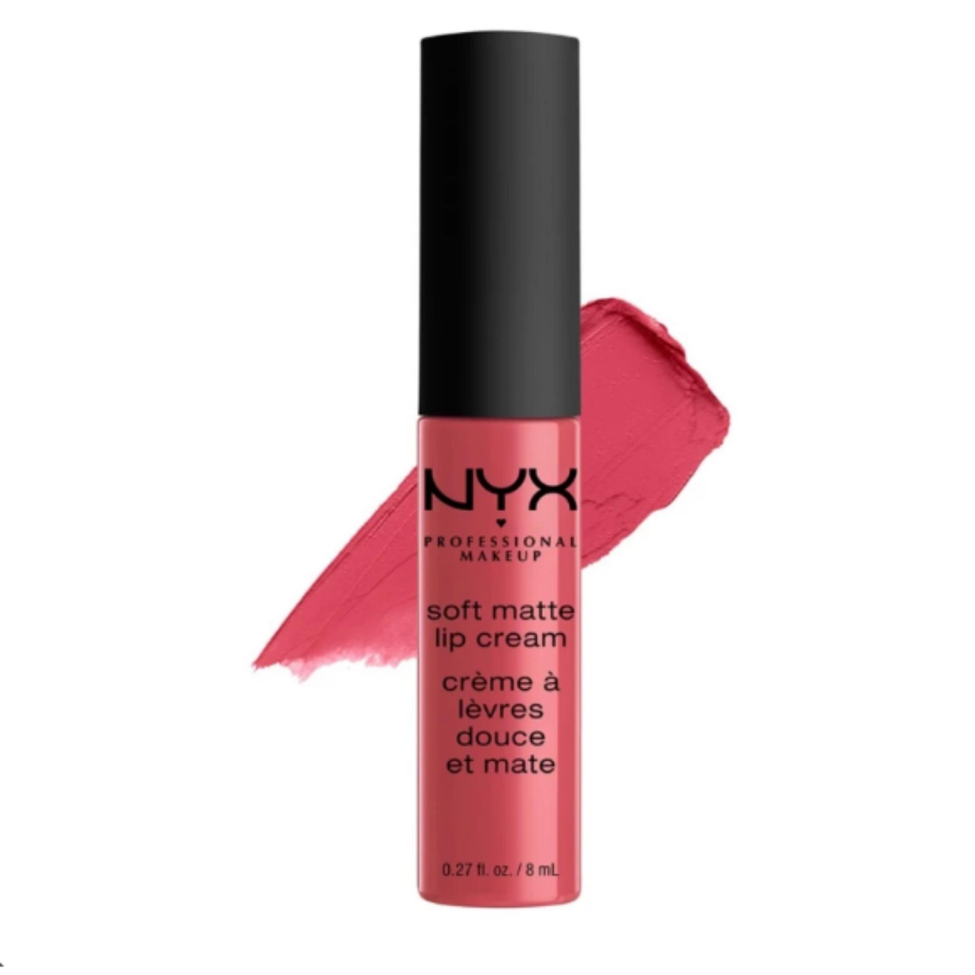 NYX Professional Makeup Soft Matte Lip Cream 08 San Paulo- Lipstik Matte Plum Pink Long Lasting Lightweight Tahan Lama