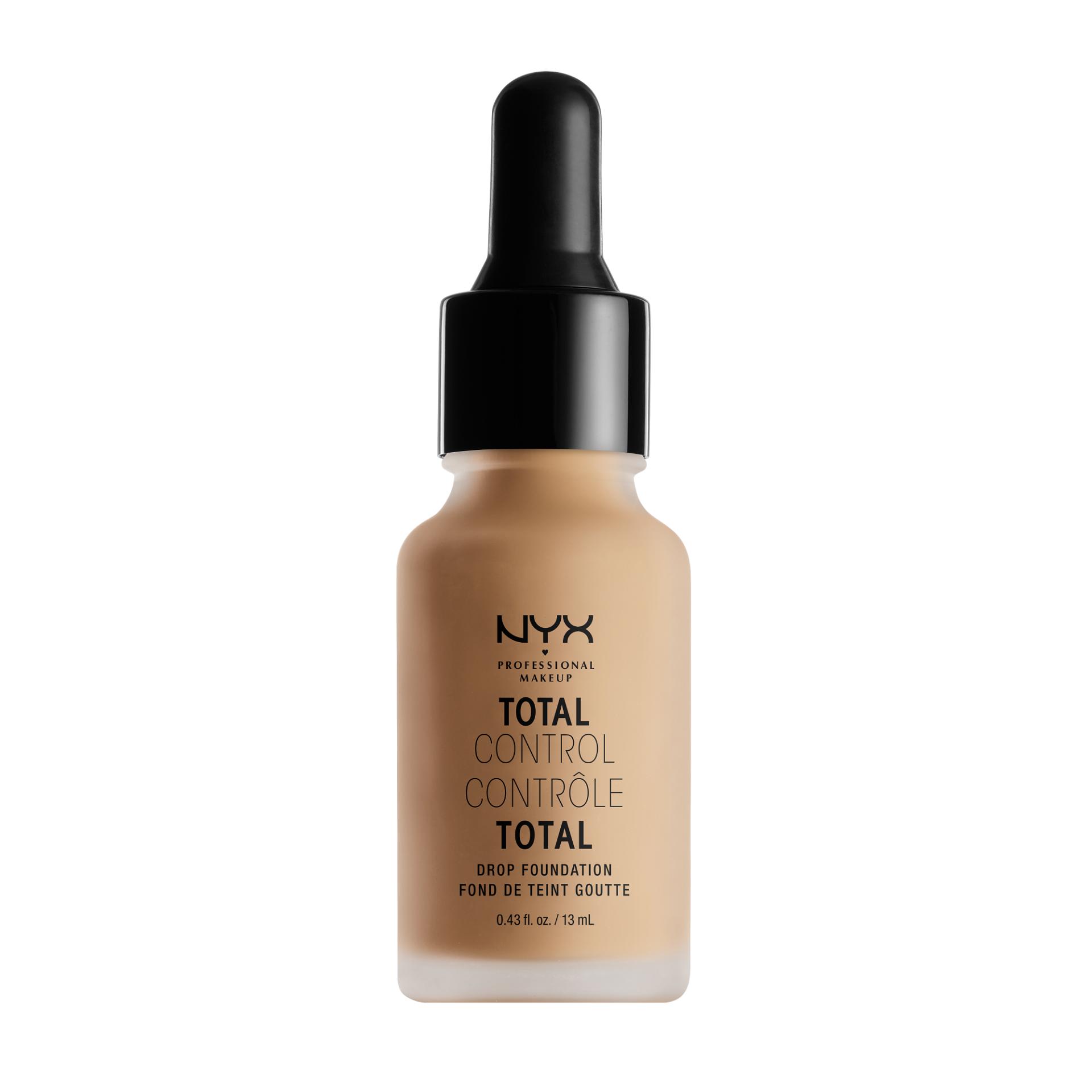 NYX Professional Makeup Total Control Drop Foundation Buff - Alas Bedak Cair/Liquid Hasil Matte Untuk Kulit Normal dan Berminyak Termasuk Dropper/Pipet
