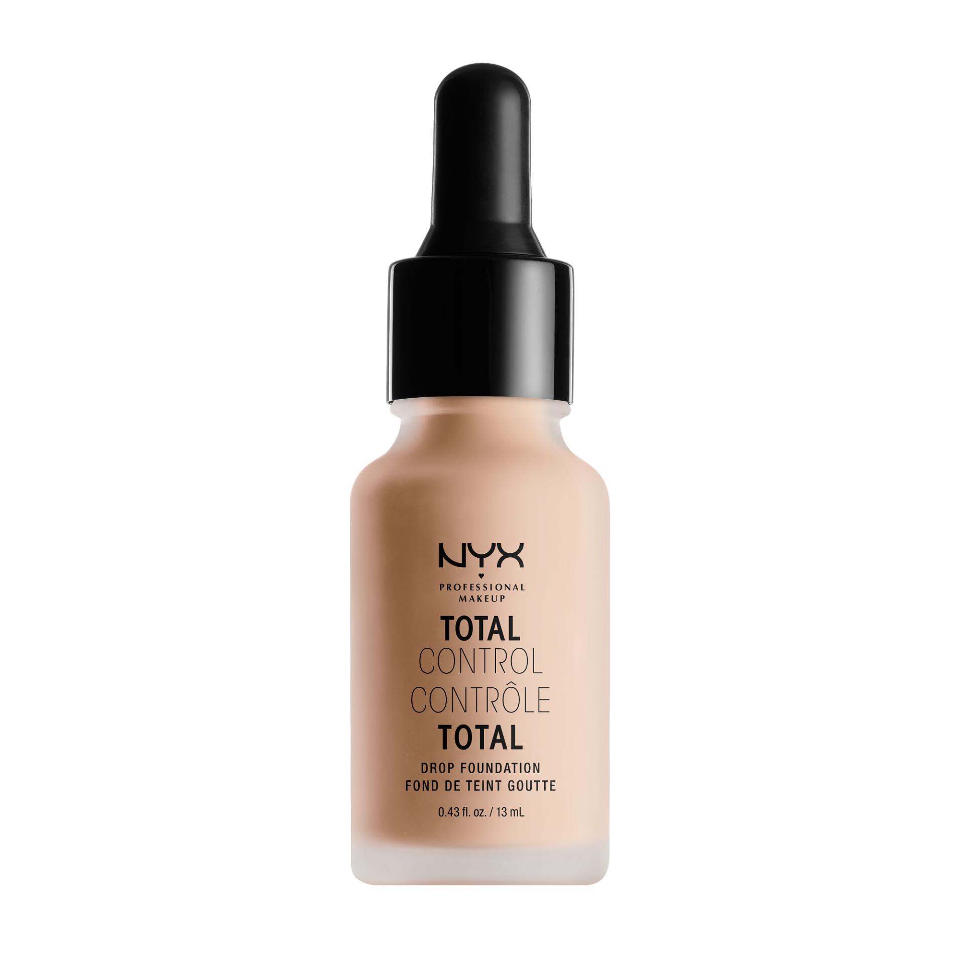 NYX Professional Makeup Total Control Drop Foundation Light - Alas Bedak Cair/Liquid Hasil Matte Untuk Kulit Normal dan Berminyak Termasuk Dropper/Pipet