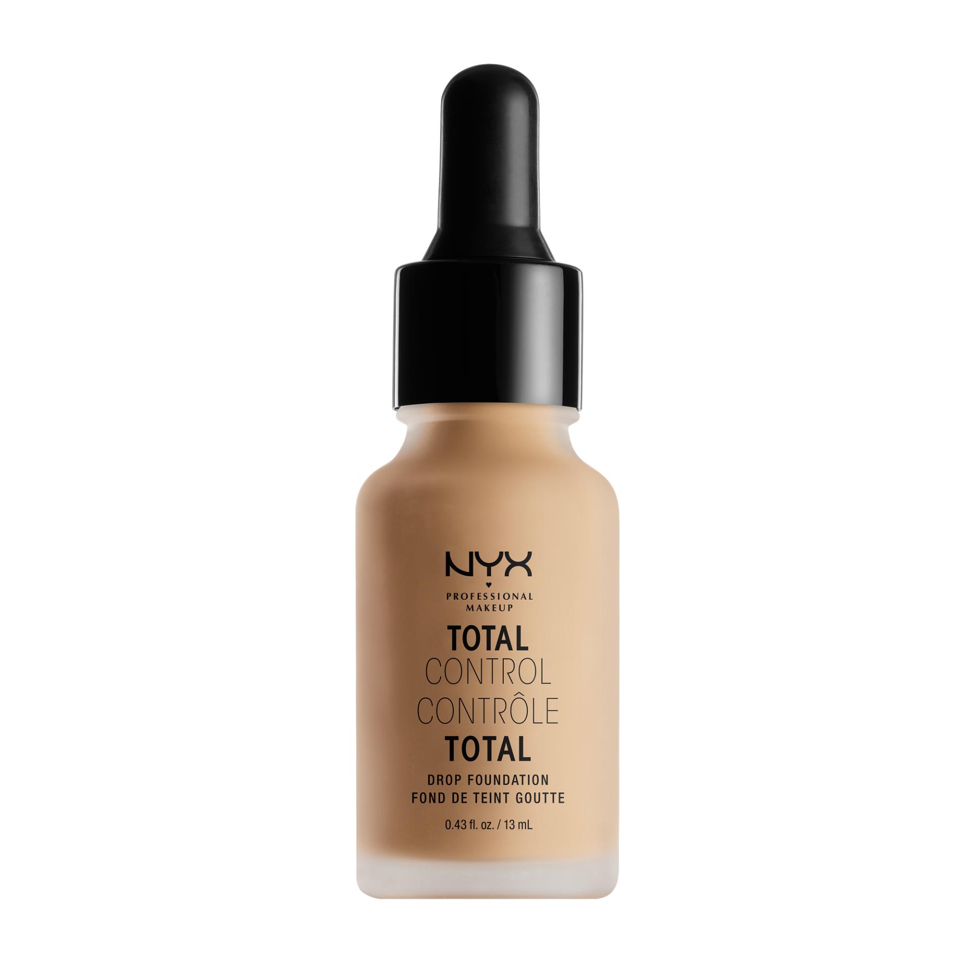 NYX Professional Makeup Total Control Drop Foundation Medium - Alas Bedak Cair/Liquid Hasil Matte Untuk Kulit Normal dan Berminyak Termasuk Dropper/Pipet