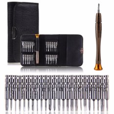 Obeng Reparasi Torx Set 25 in 1 Tool Kit untuk iPhone 4/5/6/6 Plus Screwdriver for Smartphone Gadget Handphone Komputer Set Perkakas Peralatan Teknik Repair Hand Tools 25in1 Stainless Steel Anti Karat Serbaguna Multifungsi - Hitam