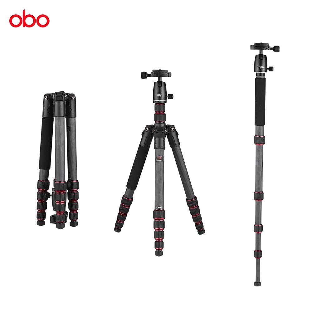Obo TS360C Lipat Portabel Karbon Serat Kamera Tripod Perjalanan Tripod Monopod dengan B262 Panorama Bola Kepala 5 Bagian Kerja tinggi 150 Cm untuk Canon Nikon Sony DSLR Ildc Kamera Maksimum Beban 10Kg-Internasional