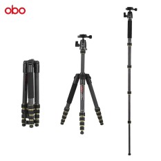 Obo TS360C Lipat Serat Karbon Portabel Tripod Kamera Tripod Bepergian Monopod dengan B262 Panorama Kepala Bola 5 Bagian Kerja Maksimal Tinggi 150 Cm untuk perkakas Bertualang DSLR Ildc Kamera Max Beban 10Kg-Intl