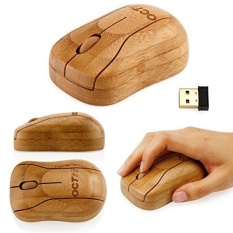 Oct17 Bambu Nirkabel Optik Mouse, Modis Kayu Alami Kayu dengan Penerima USB untuk Buah, Laptop, komputer, Buku Catatan, Macbook-Internasional