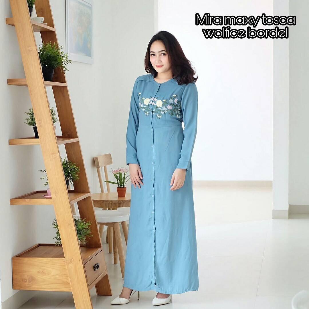 OEM Baju Original Mira Maxy Wolfice Gamis Panjang Wanita Muslim Pakaian Cewek Gaun Muslimah Hijab Casual Simple