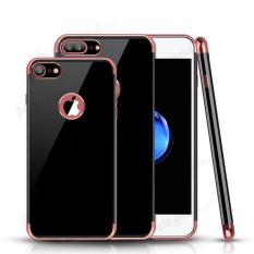 OEM Softcase Jet Black List Chrome Iphone 8 Plus - RoseGold