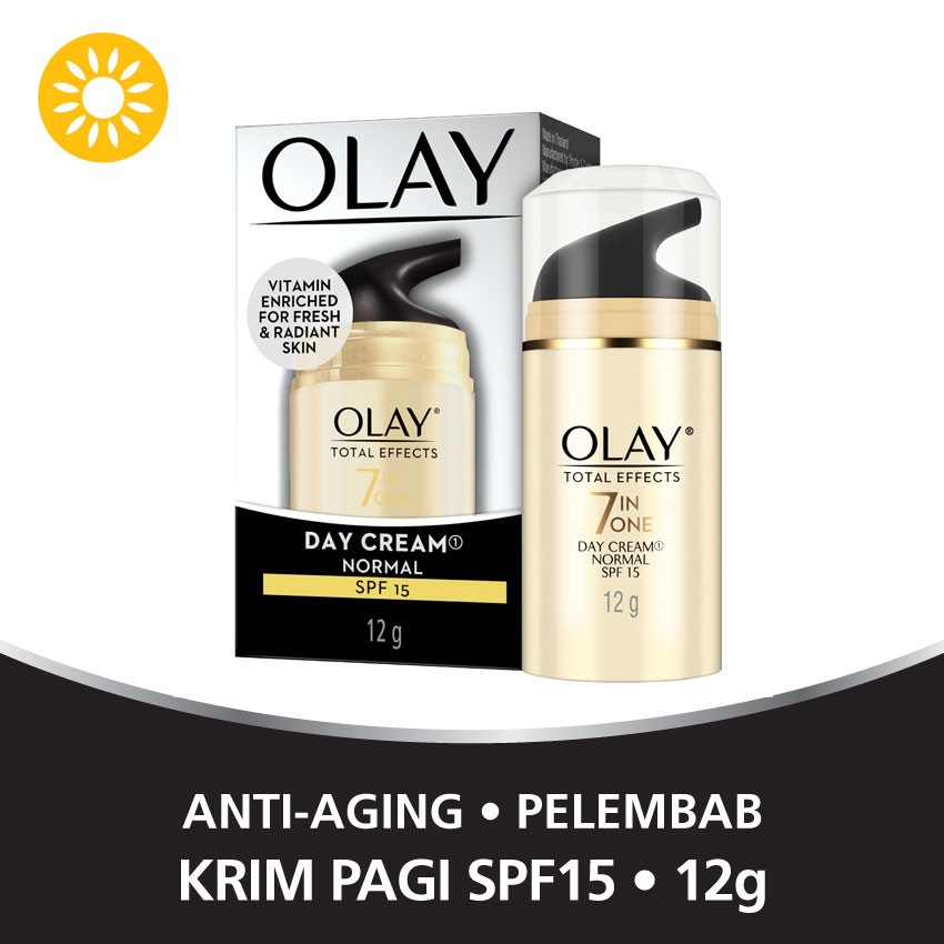 Olay Anti Aging - Pelembab Total Effects Day Cream Normal SPF 15 7 in 1 - 12gr