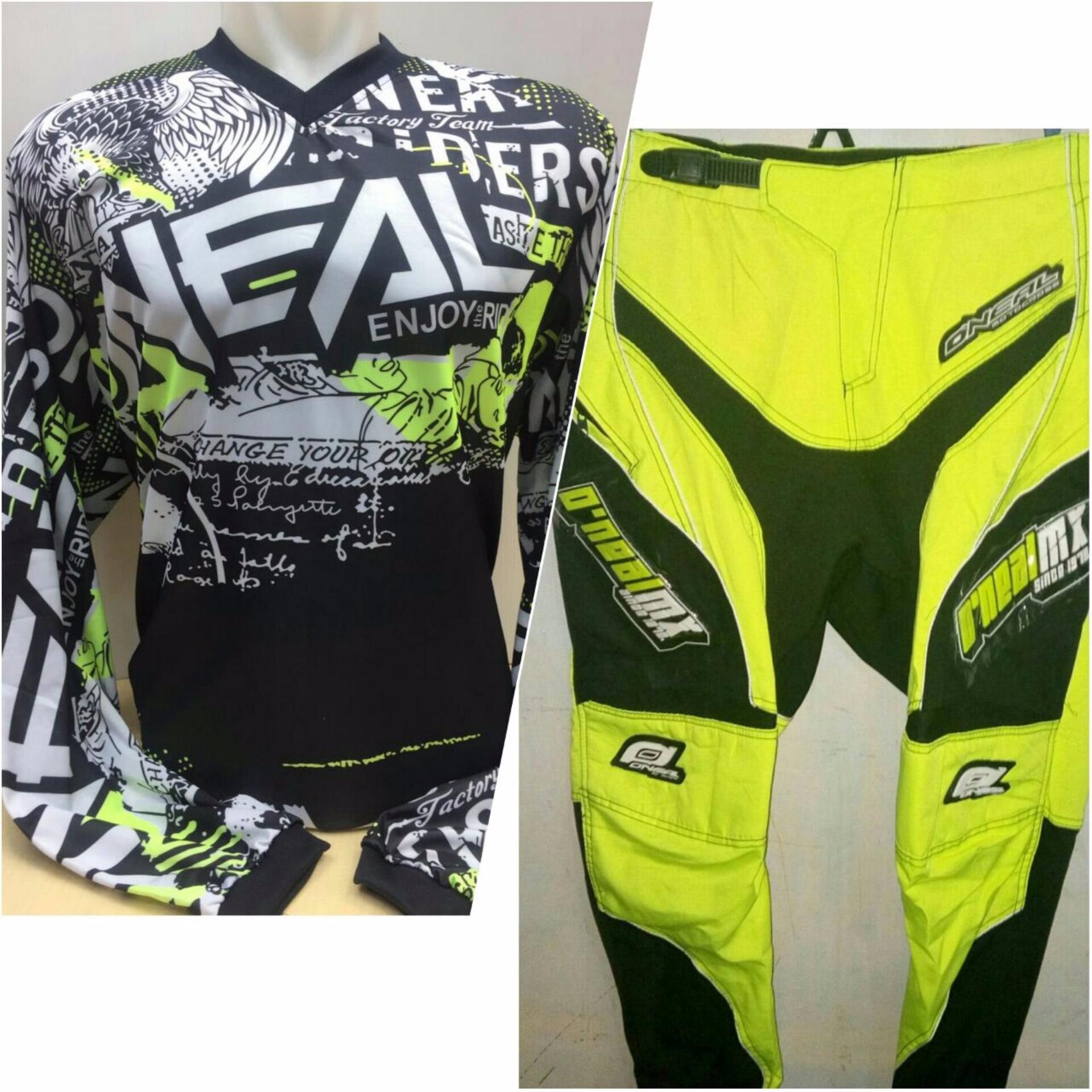ONeal Jersey Celana Hijau Setelan Sepeda Trail Cross Promo Murah XL