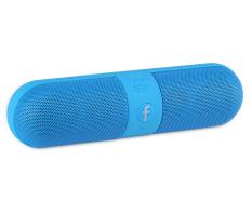 Ooplm Portabel Kapsul Nirkabel Bluetooth Stereo Speaker untuk Smart Ponsel Laptop, Biru