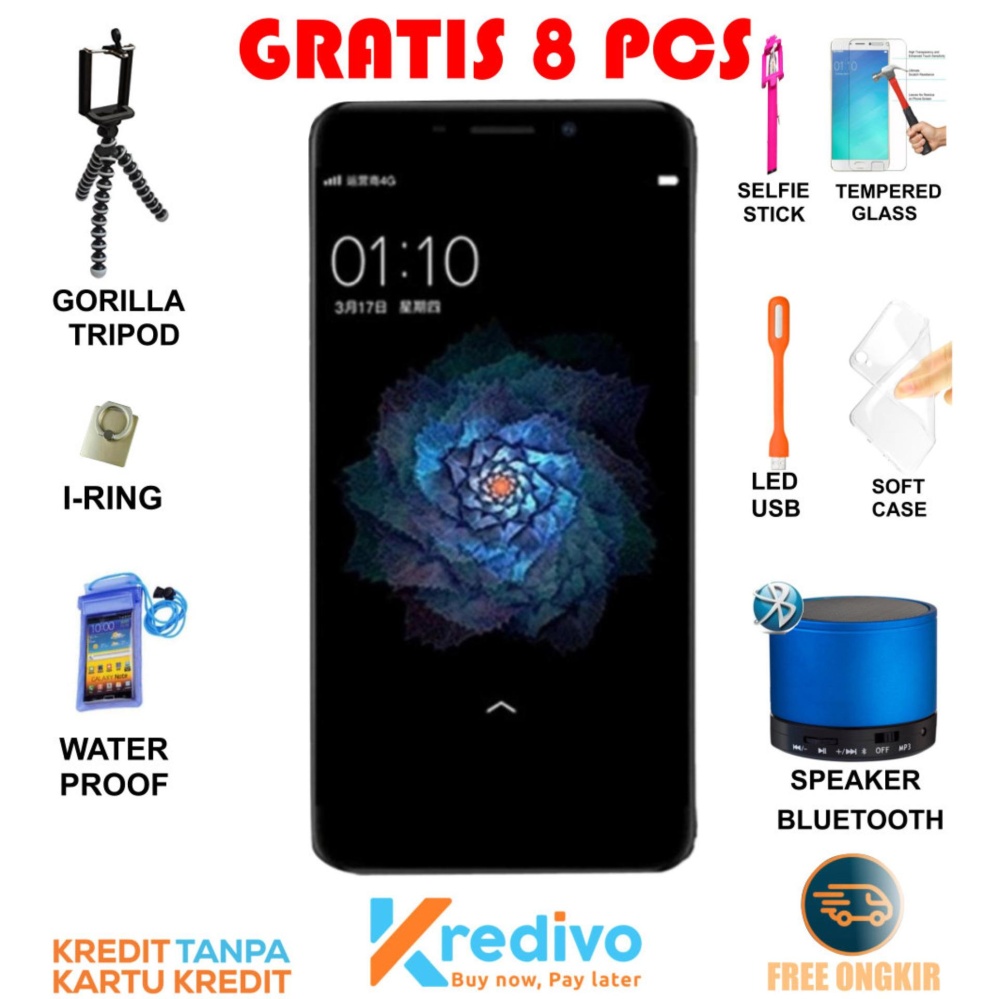 Oppo A37 Garansi Resmi 2/16 GB - Black Free 8 Bonus & Bisa Kredit