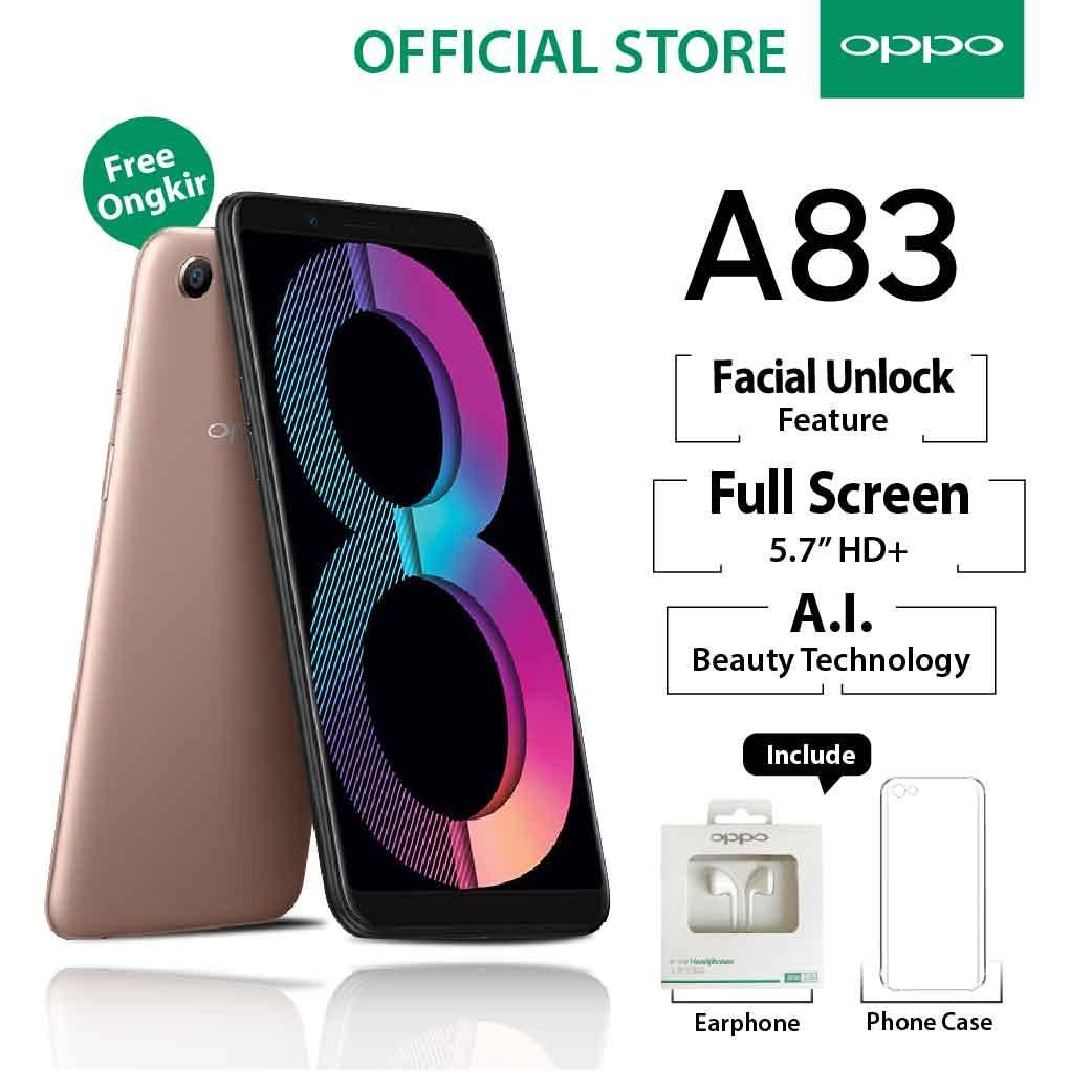 Oppo A83 3/32GB Gold – Smartphone Face Unlock (Garansi Resmi Oppo Indonesia, Gratis Ongkir)