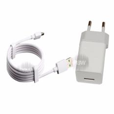 OPPO VOOC Original Travel Charger Fast Charging 5V - 4A Colokan Bulat Buat Indonesia + Micro 7 Pin VOOC USB Data Cable - White