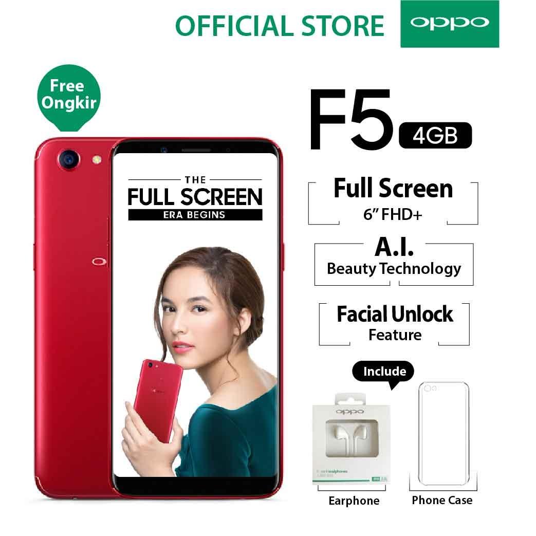 Oppo F5 4GB/32GB Red – Smartphone Full Screen 6” FHD+ (Garansi Resmi Oppo Indonesia, Cicilan Tanpa Kartu Kredit, Gratis Ongkir)