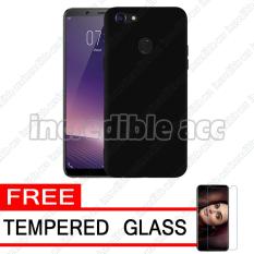 Oppo F5 Baby Skin Soft Anti Fingerprint Babby Skin Softase Silicon Slim Matte Ultra Slim - Black + Free Tempered Glass