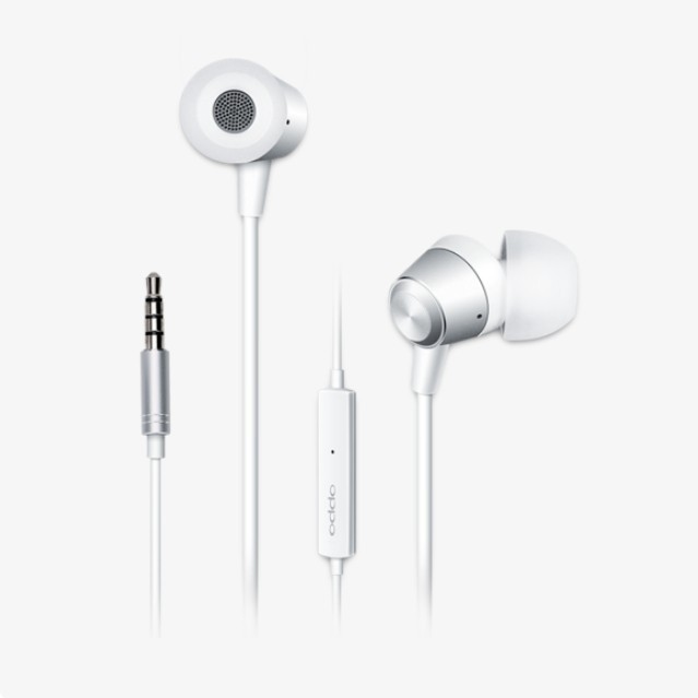 OPPO Original 3.5mm IN-EAR Metal Earphone with mic Talk control for OPPO R1 N1 R3 R7 N5117 R7 A31T R9 PLUS Find 7 LG - putih