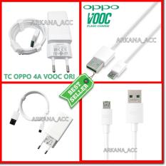 Oppo Original Travel Charger VOOC Fast Charging 5V - 4A Colokan Bulat Buat Indonesia + Micro 7 Pin VOOC USB Data Cable - White