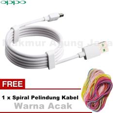 OPPO VOOC Kabel USB Micro Original FAST CHARGING USB For Universal OPPO + Free Spiral Pelindung Kabel Warna Random