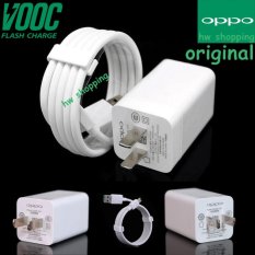 OPPO VOOC Original Travel Charger Fast Charging 5V - 4A Kabel Micro USB Data Cable - Putih