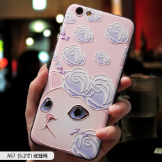 Oppoa59s Casing HP Silikon lunak anti jatuh a59 pasang tali gantungan Model Wanita a57 Korea Selatan kepribadian kreatif Imut Kartun