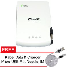 Optimuz 3Nita - Router Wireless + Power Bank + SD Card - Putih - FREE Kabel Micro USB Flat Noodle 1M