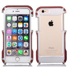 Asal R-just Kayu + Aluminium Logam Bumper Shockproof Phone Cover Case untuk IPhone 6