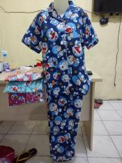 ORIGINAL Baju Tidur Piyama CP Motif DORAEMON warna biru merah tosca ping