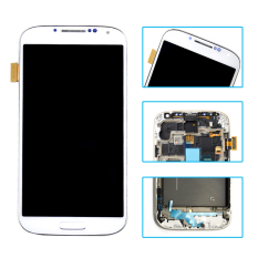 Asli untuk Samsung Galaxy S4 I9500 LCD Tampilan + Layar Sentuh Digitizer dengan Frame Warna Putih-Intl