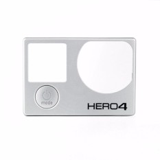 Original Front Panel + Power Mode Button Cover for GoPro Hero4 Casing Case Frame Protective Pelindung Pengganti Bagian Depan Aksesoris Kamera Aksi Action Camera Accessories Perlengkapan Audio Video Vlog Photo Foto s9089 - Silver