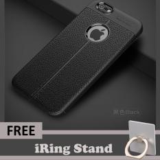 Original Ipaky Kulit The Ultimate Experience Case For Apple iPhone 6 Plus / 6s Plus Protective Shell Suit - Black - Free iRing Mobile Stand