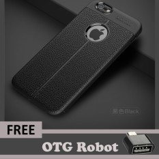 Original Ipaky Kulit The Ultimate Experience Case For Apple iPhone 6 Plus / 6s Plus Protective Shell Suit - Black - Free OTG Robot