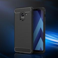 Original Lazada Case Ipaky Shockproof Carbon Hybrid For Samsung Galaxy A8 Plus 2018 / A8+ 2018 - Hitam