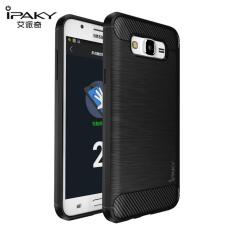 Original Lazada Case Ipaky Shockproof Carbon Hybrid For Samsung Galaxy J1 Ace / J110 - Hitam