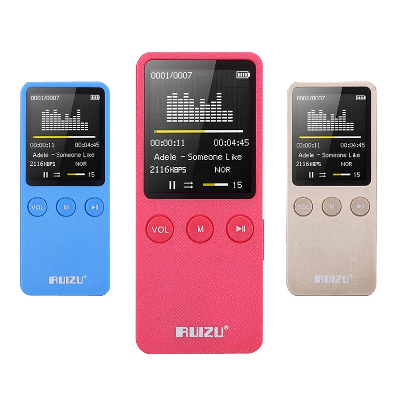 Speaker RUIZU Ori X08 1.8 34;8 GB MP3 MP4 Player Slim Video Radio FM Micro SD TF Card 64 GB 200 Jam
